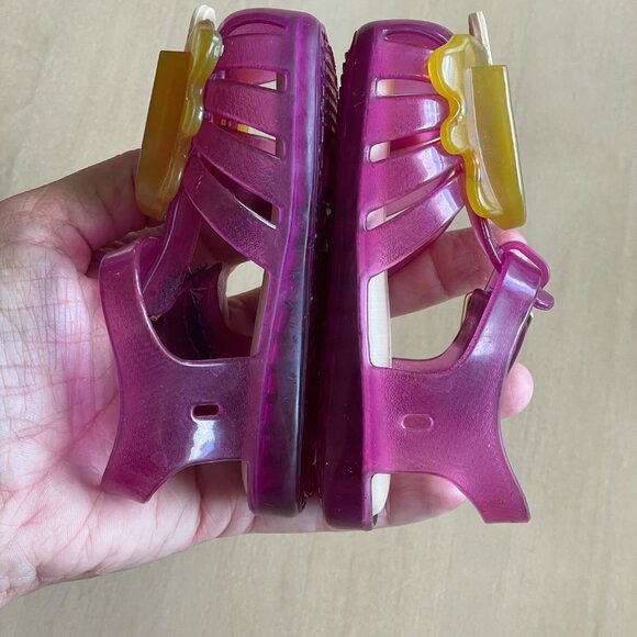 Mini Melissa Aranha Melted Popsicle Pink & Yellow Jelly Sandals - Size 5 - Picture 6 of 8